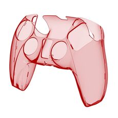 KJH PS5-002 Controller di gioco Crystal Shell Controller wireless Cover Shell Cover PC Trasparente Protettivo Hard Shell per PS5 (rosso trasparente)