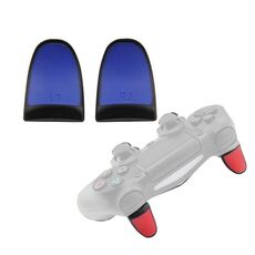 2 paia Pulsanti estesi Gamepad Pulsanti L2R2 adatti per PS4 (blu)