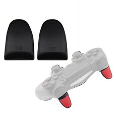 2 paia Pulsanti estesi Gamepad Pulsanti L2R2 adatti per PS4 (nero)