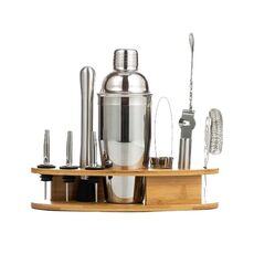 BY-011 Set di agitatori ovali in legno 11 in 1 Strumenti per barman, spec: 750 ml