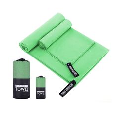 Asciugamano sportivo assorbente ad asciugatura rapida Asciugamano da bagno in microfibra 76x152 cm (borsa a rete rotonda verde erba)