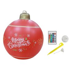 MT709 Palla di Natale gonfiabile Yard LED Telecomando Palla incandescente Ornamento di Natale, Stile :: Colore: Tipo aggiornato (rosso)