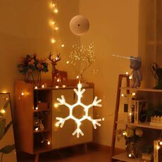 Decorazione natalizia LED Sucker Atmosfera festiva Lampada a sospensione (fiocchi di neve)
