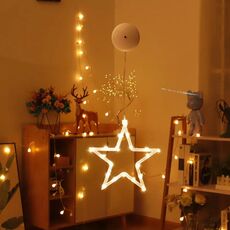 Decorazione natalizia LED Sucker Atmosfera festiva Lampada a sospensione (stelle)