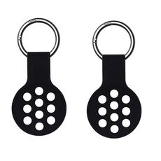 2 PCS Custodia in silicone perforato a contrasto colore per AirTag Tracker (nero bianco 05)