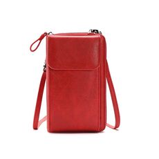 Borsa a tracolla con tracolla a tracolla da donna Borsa multifunzionale per cellulare (rossa)