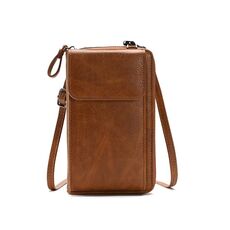 Borsa a tracolla con tracolla a tracolla da donna Borsa multifunzionale per cellulare (marrone)