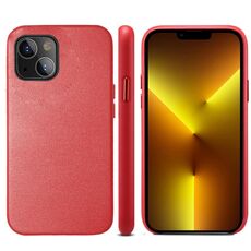 Custodia per telefono con cover posteriore in PU per iPhone 13 mini Lamb Grain (rossa)