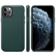Per iPhone 11 Pro Max Lamb Grain PU Cover posteriore per telefono (verde scuro)
