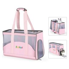 FUNADD Borsa per animali domestici traspirante portatile Borsa a tracolla per esterni (rosa)