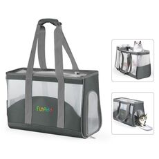 FUNADD Borsa per animali domestici traspirante portatile Borsa a tracolla per esterni (grigio)