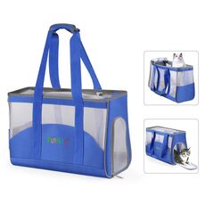 FUNADD Borsa per animali domestici traspirante portatile Borsa a tracolla per esterni (blu)