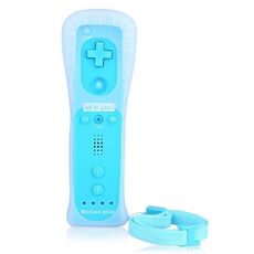 2 in 1 maniglia destra con acceleratore integrato per host Nintendo Wii / Wiiu (blu)