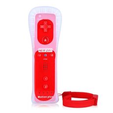 2 in 1 maniglia destra con acceleratore incorporato per host Nintendo Wii / Wiiu (rosso)