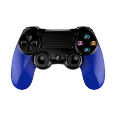 2 PCS Bluetooth wireless Gamepad Touch Screen con audio leggero Controller a doppia vibrazione per PS4 (blu)