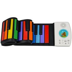 HUA008-49 Pianoforte a colori pieghevole per bambini con 49 tasti arrotolati a mano