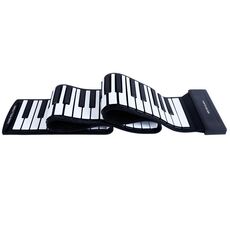 MIDI88 Pianoforte pieghevole a 88 tasti arrotolato a mano Tastiera morbida MIDI professionale Pratica simulata Pianoforte elettronico pieghevole da portare con sé (Nero Inglese)