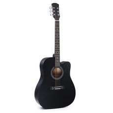 Chitarra acustica popolare per formazione e insegnamento di strumenti a corda per principianti, colore: 41 pollici (nero)