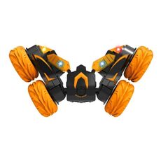 Auto acrobatica con illuminazione a 360 gradi su due lati Arrampicata e rotolamento Veicolo fuoristrada telecomandato (nero arancione)
