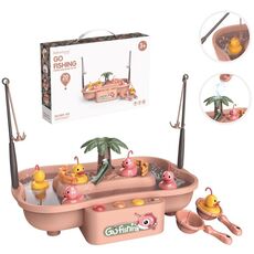 Play House Bambini educativi ciclo elettrico stazione di pesca rotante set di giochi d'acqua estiva, colore: rosa 6 anatre