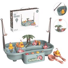 Play House Bambini Educational Ciclo elettrico Stazione di pesca rotante Set di giochi acquatici estivi, Colore: Verde 3 Pesci 3 Anatre