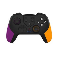 T23 Maniglia di gioco Bluetooth wireless con vibrazioni e sveglia Macro programmazione della funzione di programmazione per Nintendo Switch Pro (giallo viola)