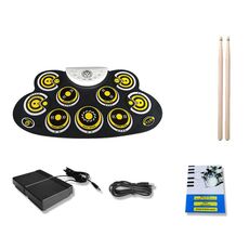 Bambini a mano rotolare elettronico drum dtx gioco portatile tamburo (G600 giallo)