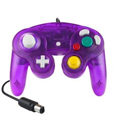 Controller di gioco del regolatore di vibrazione a punto singolo 5 PCS per Nintendo NGC (trasparente viola)
