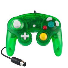 Controller di gioco del regolatore a vibrazione a punto singolo 5 PCS per Nintendo NGC (verde trasparente)
