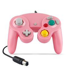 2 PCS Controller a vibrazione a punto singolo regolatore cablato per Nintendo NGC / Wii, Colore del prodotto: rosa