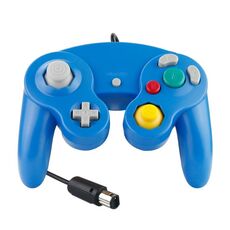 2 PCS Single Point Controller vibrante Controller di gioco cablato per Nintendo NGC / Wii, Colore del prodotto: Blu