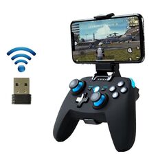 CX-X1 2.4 GHz + Bluetooth 4.0 Maniglia per il regolatore di gioco wireless per Android / IOS / PC / PS3 Handle + Bracket + Ricevitore (blu)