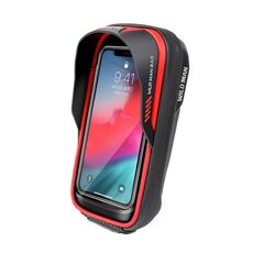 WILD MAN ES16 0.5L EVA Hard Shell Borsa da manubrio per bicicletta impermeabile con touch screen (rosso)