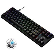 Dark Alien K710 71 tasti Tastiera da gioco incandescente con cavo, lunghezza cavo: 1,8 m, colore: nero verde stelo