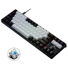 Dark Alien K710 71 tasti Tastiera con cavo per gioco incandescente, Lunghezza cavo: 1,8 m, Colore: Nero Bianco Asta verde