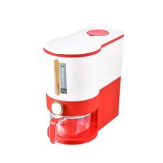 Bidone per la conservazione del riso fresco sigillato a prova di umidità a prova di insetto con un pulsante, dimensioni: 5 kg (rosso)