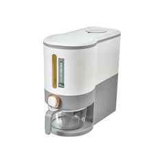Bidone per la conservazione del riso fresco sigillato a prova di umidità a prova di insetto con un pulsante, dimensioni: 5 kg (grigio)