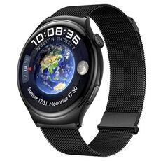 Per Huawei Watch 4/4 Pro Milan cinturino con doppia maglia magnetica in acciaio (nero)