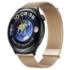 Per Huawei Watch 4/4 Pro Milan cinturino con doppia maglia magnetica in acciaio (oro rosa)