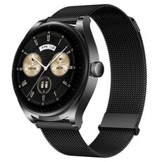 Per Huawei Watch Buds Milan doppio cinturino magnetico in maglia di acciaio (nero)