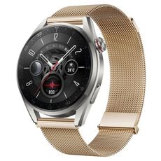Per Huawei Watch3 Pro New Milan doppio cinturino magnetico in maglia di acciaio (oro rosa)
