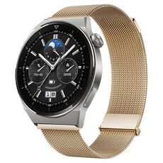 Per Huawei Watch GT3 Pro 46mm Milan cinturino doppio acciaio magnetico in maglia (oro rosa)