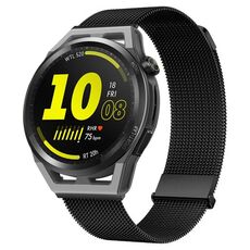 Per Huawei Watch GT Runner Milan cinturino doppio in maglia di acciaio magnetico (nero)