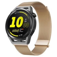 Per Huawei Watch GT Runner Milan Doppio cinturino magnetico in maglia di acciaio (oro rosa)