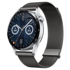 Per Huawei Watch GT3 46mm Milan cinturino doppio acciaio magnetico in maglia (grigio)