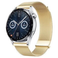 Per Huawei Watch GT3 46mm cinturino Milano con doppia maglia magnetica in acciaio (oro)