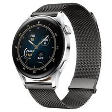 Per Huawei Watch 3 / Watch 3 Pro Milan cinturino con doppia maglia magnetica in acciaio (grigio)
