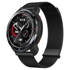 Per Honor Watch GS Pro Milan cinturino in maglia di acciaio doppio magnetico (nero)