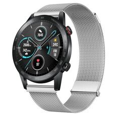 Cinturino per orologio For Honor Magic Watch2 46mm Milano con doppia maglia magnetica in acciaio (argento)