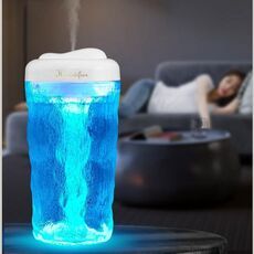 Iceberg Piccola Auto Umidificatore Atomizzazione Muto Macchina per Aromaterapia Colorata (Bianco)